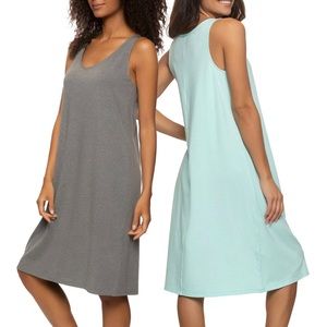 Felina Cotton Modal Stretch Sleep Dress 2-Pack Sz L Minty Charcoal Brand New